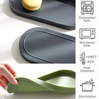 Lazy K Silicone Tray - Small Vanity Tray Organizer - Spoon Rest Holder - Multi-Purpose Modern Kitchen Sink, Bathroom, Counter Organizer (Grey) - color: Cool Grey-2pcs