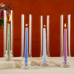 Hurricane Glass Candle Holders 4Pcs Fluted Candlestick Holders for Taper Candles with Cylinder Covers Crystal Candle Sticks Holder Decor for Wedding Birthday Christmas Table Decoration - size: stripe