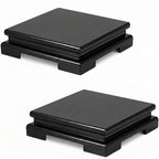 Chunful 2 Pcs Square Wooden Display Stand Wood Vase Display Base Black Pedestal Stand Square Vase Riser for Vases Teapot Trophy Collectibles Aquarium Lamp Home Decoration(7.9 x 7.9 x 2 Inch) - size: 7.9 x 7.9 x 2 Inch