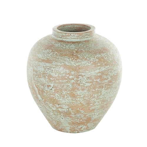 Deco 79 Ceramic Decorative Vase Antique Style Textured Patina Centerpiece Vase, Flower Vase for Home Decoration 11" x 11" x 12", Brown - color: Brown, size: 11" x 11" x 12"