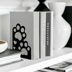 Peacoblue Metal Bookends for Shelves, Modern Decorative Heavy Duty Study Book Support Stoppers for Office, Desk, Shelf, Room 5.3"x4.3"x7.5" Cast Iron Simple Tall Bookends, 1 Pair (Cute Cat Paw) - style: Cute Cat Paw