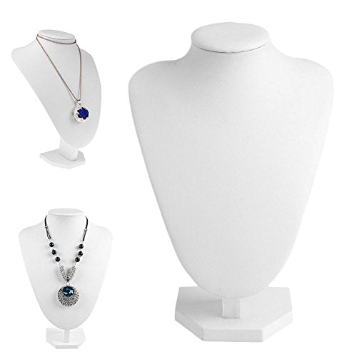 Faux Leather Mannequin Jewelry Necklace Display Holder Neck Bust Stand Showcase