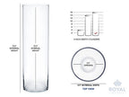 Royal Imports Flower Glass Vase Decorative Centerpiece for Home or Wedding - Cylinder Shape, 16" Tall, 4" Opening, Clear - size: 4" wide x 16" tall