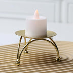 Geesatis 2 Pcs Pillar Candle Holder Metal Candlesticks Stand Holder Plate Candlelight Dinner Candle Holder for Party Wedding, Gold - color: Gold