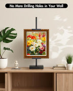 Rofio Adjustable Tabletop Easel Stand, Picture Easel Stand up to 17” H, Metal Picture Frame Holder for Artwork, Photo, Signs & Certificates (Black) - color: Black