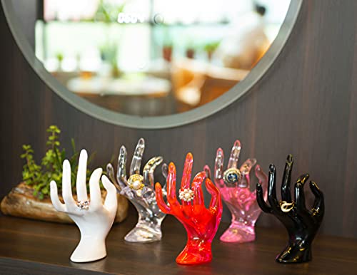 HOMEGOAL Hand Jewelry Holder, Bracelet Ring Watch Jewelry Display Holder Stand, Mannequin Hand, Polyresin, 7 Inch (Black) - color: Black