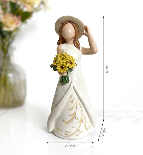 Daughter Hand on Hat Resin Figurine, 6" H,Sweet Gifts for Mom & Daughter, Birthday Mother's Day Warm Keepsake Home Decor - style: Hand on Hat