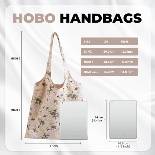 DGAZ Designer Shoulder Bags for Women, Luxury Tote Bag with Zipper, Large Shoulder Hobo Bags - color: Fairy Crane