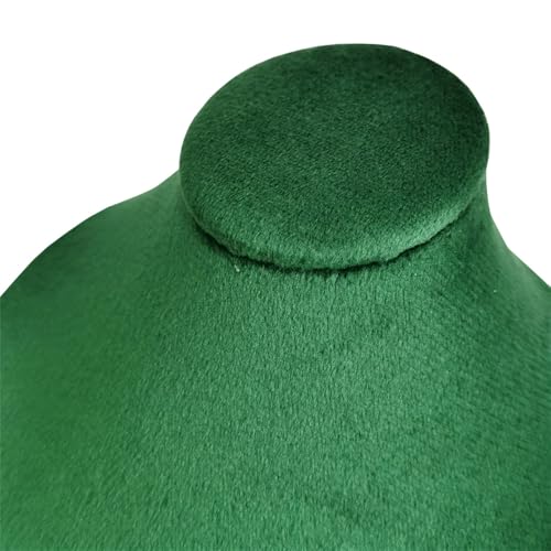 Mini Pendant Jewelry Display Stand Bust White PU Holder Black Velvet Mannequin Necklace Stand Wooden Portrait Model 12cm (Green) - color: Green