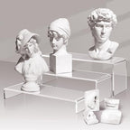 1 Set Large Acrylic Clear Display Risers, 3 Sizes 12" Rectangular Showcase Collectibles Display Shelf, 5 mm Thick Desktop Display Stand Holder for Figures, Jewelry, Perfume, Toys - size: 3 Pcs Acrylic Risers