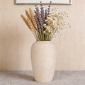 Beige Textured Ceramic Vase (9.8in Tall) - Boho Minimalist Rustic Vase with 3.4in Opening, Neutral Home Decor Vase for Fresh/Dried Flowers, Living Roo - size: 9.8in