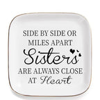 Sister Friendship Trinket Jewelry Dish - Sisters Are Always Close at Heart - Birthday Gift for Female Friend, Bridal Shower - style: Sisters are always close at heart
