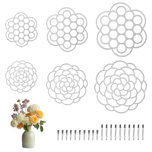 OYEFLY 6Pcs Flower Arrangement Holder,Metal Floral Grid Used for Vase Flower Arrangement Art (4in5in6in6) - color: 4in5in6in6