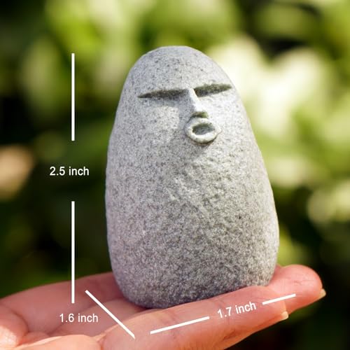 Cute Stone Primitive Man Figurine: Funny Stoneman Statue for Outdoor Decor, Carving Face Garden Home Decoration Fish Tank Ornament - Stone Man A - style: Stone Man A
