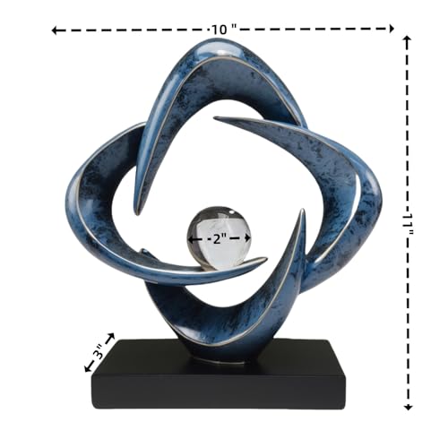 Abstract Sculpture Art Home Decor Accents Modern Decorative Objects for Living Room Shelf Coffee Table TV Stand Cabinet Office Decor Accents (Blue) - color: Blue