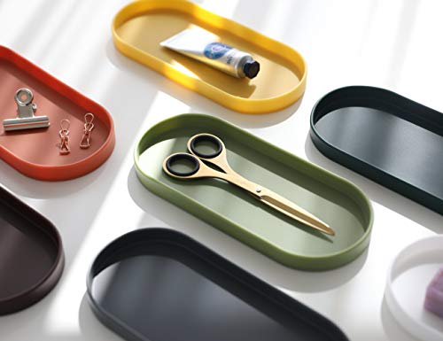 Lazy K Silicone Tray - Small Vanity Tray Organizer - Spoon Rest Holder - Multi-Purpose Modern Kitchen Sink, Bathroom, Counter Organizer (Grey) - color: Cool Grey-2pcs