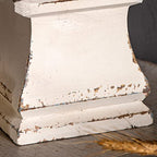Shabby Farmhouse Wooden Pillar Candle Holders,Handmade Square White Candle Holder,Rustic Candle Holder for Pillar Candle, Small Candle Holders for Table Centerpiece Holiday Wedding Home Decoration