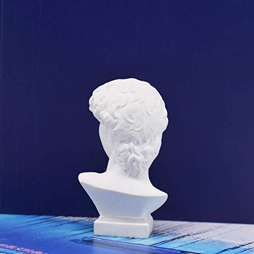 Resin Bust Statue 2.76 Inch Plaster Figurines Mini Home Decoration Sculpture White for Art Hobbyist-David - size: David