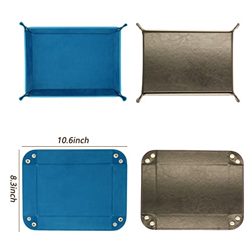Valet Organizer - Catchall Tray for Jewelry, Wallets, Watches, Keys, Coins, Phones, Glasses - Perfect for Nightstand, Desk, Entryway - color: Blue