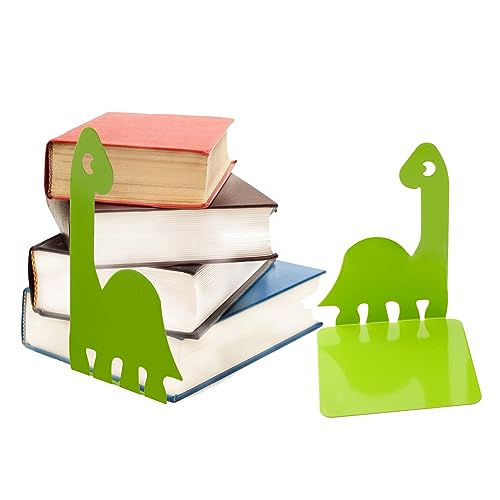 Artkingdome Dinosaur Bookends, Room Ends Books, Holder Racks Stand, Desk School Liberary Book End, Toddler Bookends Decorative 1Pair Green - color: Green
