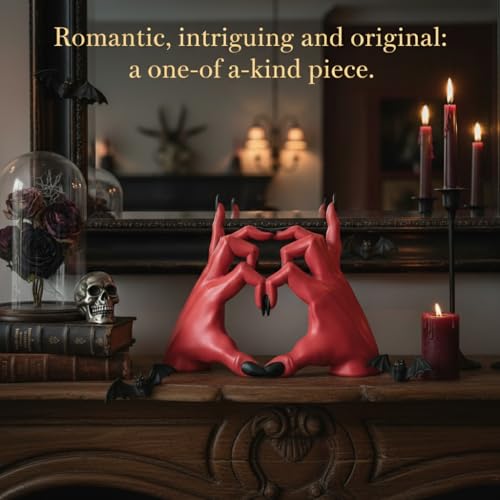 Devil Hands Gothic Resin Statue – Romantic & Alternative Unique Gift for Halloween or Valentine’s Day, Dark Home Decor – Design Patent Pending