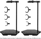 Action Figure Stand with Flexible Metal Arm,Action Figure Pose Display Holder Base,Flight Stands for Action Figures Compatible with HG RG SD SHF Gundam 1/144 Toy with Screwdriver (2Pcs Black) - color: 2Pcs Black
