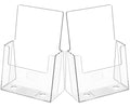 MaxGear Acrylic Brochure Holder 6 x 9 Inches, Clear Plastic Countertop Literature Holders, Bi-fold Flyer Display Stand for Pamphlets, Booklets, Magazines, Menus, Multi Purpose Organizer, 2 Pack - size: 6''x8'', style: 2 Pack