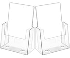MaxGear Acrylic Brochure Holder 6 x 9 Inches, Clear Plastic Countertop Literature Holders, Bi-fold Flyer Display Stand for Pamphlets, Booklets, Magazines, Menus, Multi Purpose Organizer, 2 Pack - size: 6''x8'', style: 2 Pack