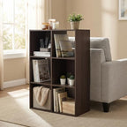 6-Cube Black Storage Rack, Equipped with Hardware Accessories and Installation Instructions. Suitable for Home and Office Can be Placed Horizontally or Vertically. (Espresso)