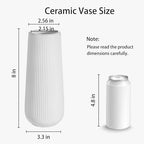 Modern Ceramic Vase, Small White Flower Vase for Table Centerpieces and Rustic Farmhouse Decoration - style: Stripes