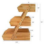 G.a HOMEFAVOR Wooden 3 Tier Fruit Basket, Brown, Pine Wood, Sturdy, Self-assembly - color: Pine Wood, size: 3-Tier