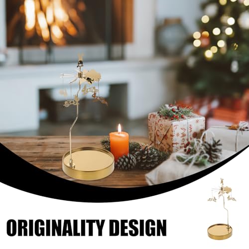 VOSAREA Magnetic Aromatherapy Candlestick - Unique Stainless Steel Rotating Tea Light Holder for Home D Cor and Candlelight Dinners