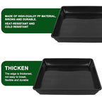3 Pack 16 Inch Square Plant Saucer, Heavy Duty Plastic Plant Drip Trays for Pots, Durable Flower Pot Saucers for Indoor Outdoor Plants, No Holes Water Catcher Tray for Garden & Home Use, Black - size: 3pcs-16 Inch