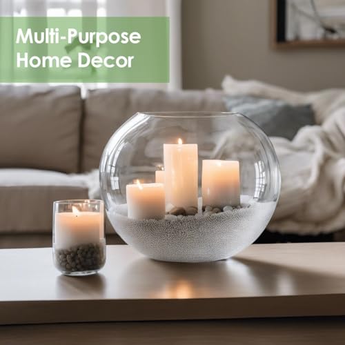 Craft And Party, Glass Bubble, 6" Height x 8" Width Glass Fish Bowl Vase, Bubble Bowl vase for Terrarium, Flower vase Centerpiece - size: Bubble Bowl : 5.8"H x 8"W