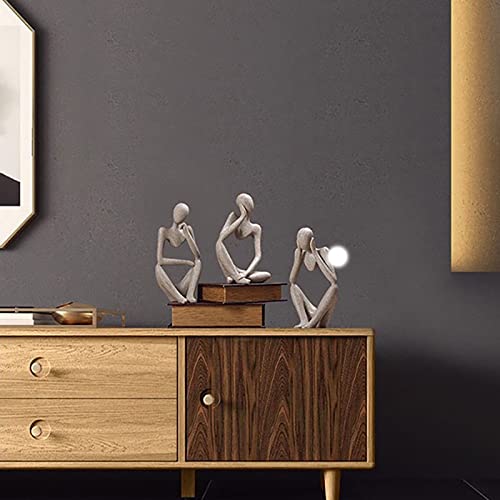 BK&MF Art Abstract Sculpture,Ornament Figurine Figurine Resin Craft Modern Creative Desk Statue for Statue Home Decoration,J - color: J