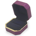 Luxury Ring Box, Square Velvet Wedding Ring Case Jewelry Gift Box with LED Light for Proposal Engagement Wedding, Purple - color: Purple, size: Ring Box