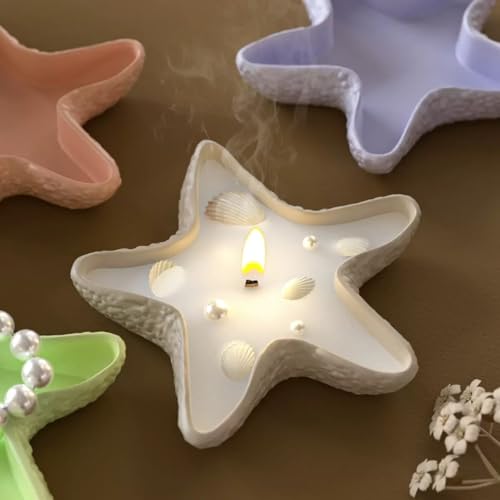 Starfish Tray Silicone Mold,Candle Holder Jewelry Tray Silicone Molds for Epoxy Resin, Marine Container Trinket Tray Dish Plate Storage Mold Home Decor