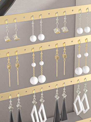 Earring Holder Organizer,Pierced Large Earrings Display Stand For Selling,Small Stud Earring Organizer Rack,Hoop Earring Storage Hanger Tree (Golden, 4 tier) - color: Golden, size: 4 tier