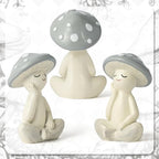 Meditation Mushroom Resin Statue - Cute Meditation Mushroom Statue for Desk Living Room Resin Figurine for Home Patio Office Decoration Cute Plant Statues for Tabletop Garden Backyard Decor - style: Meditation Mushroom C