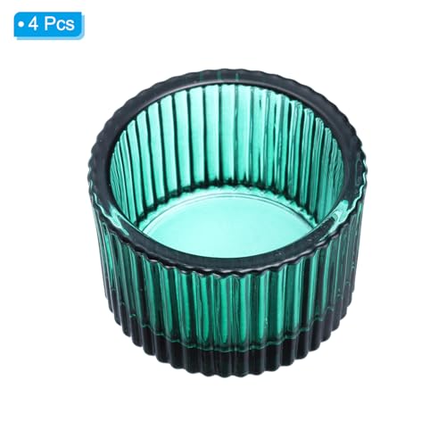 PATIKIL 4 Pcs Tealight Candle Holder, Tea Lights Candle Holder Glass Votive Candle Holders Glass Candle Holders for Table Centerpiece Decor Wedding Dinner Party, Dark Blue - color: Dark Blue
