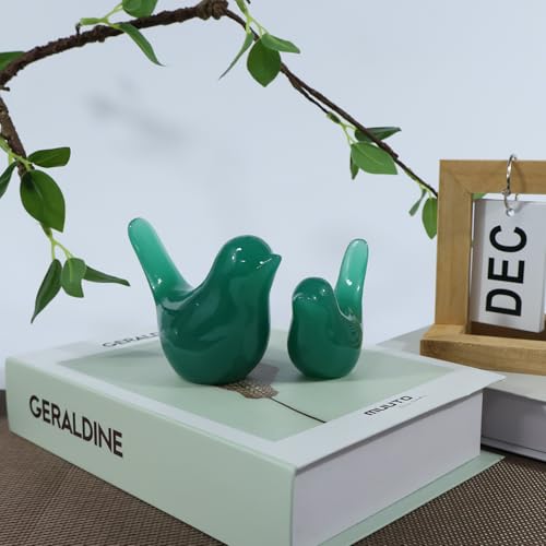 Birds Statues Home Decor Figurine - Modern Style Sculpture Decorative Ornaments for Living Room, Bedroom, Office Desktop, Cabinets - color: Green