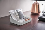 Yamazaki Home Tower Space Saving Vanity Tray - 5.25" X 7" - Steel - color: White, size: 5.3" x 6.9" x 2"