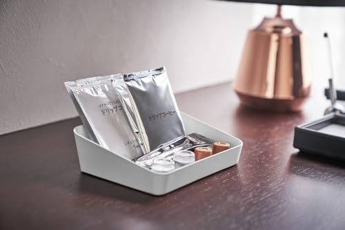 Yamazaki Home Tower Space Saving Vanity Tray - 5.25" X 7" - Steel - color: White, size: 5.3" x 6.9" x 2"
