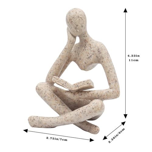 Jinkoozz Reading Women Statue, Thinker Sculptures, Abstract Art Ornament, Modern Aesthetic Figurine Decoration, Suitable for Home Living Room Bedroom Office Shelf Table Desk Bookshelf Decor - color: Left, size: Small