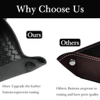 KINIVA 2 Pack PU Leather Jewelry Valet Tray for Men Women,Small Key Bowl for Entryway Table,Portable Travel Catchall Dice Tray (Square-Black-2pcs) - style: Square-Black-2pcs