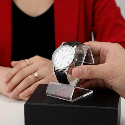 2 PCS Clear Watch Stand, Acrylic Watch Display Single Bracelet Holder Stands Lightweight Bracelet Holder for Men Women Home Office Desk Bedroom Watches Jewelry Decor