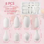 8 Pack Ceramic Bud Vase, White Ceramic Vase Modern Mini Bud Vase in Bulk for Centerpieces, Small White Vase for Flowers Pampas Grass, Wedding, Home - color: White-set of 8