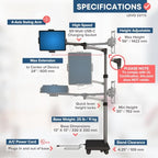 LEVO G2 Commercial Sturdy Egonomic Tablet Rolling Cart Stand with 60 Watt USB-C Charging Port for Most iPad Pro, Surface Pro, Amazon, Samsung, Kindle Touchscreens and More.