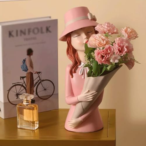 Statue Decorations Entrance Foyer, Girl's Room Decoration, TV Cabinet, Living Room, Coffee Table, Light Luxury Home Decoration, Housewarming Gifts Home Decor Object(Pink)