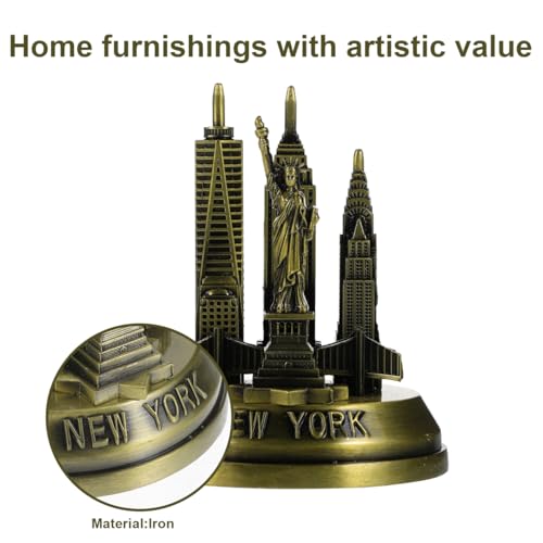 VILLCASE New York Landmark Architecture Model 3.34 Inch Metal Statue Home Decor Accent for Office Desk and Living Room